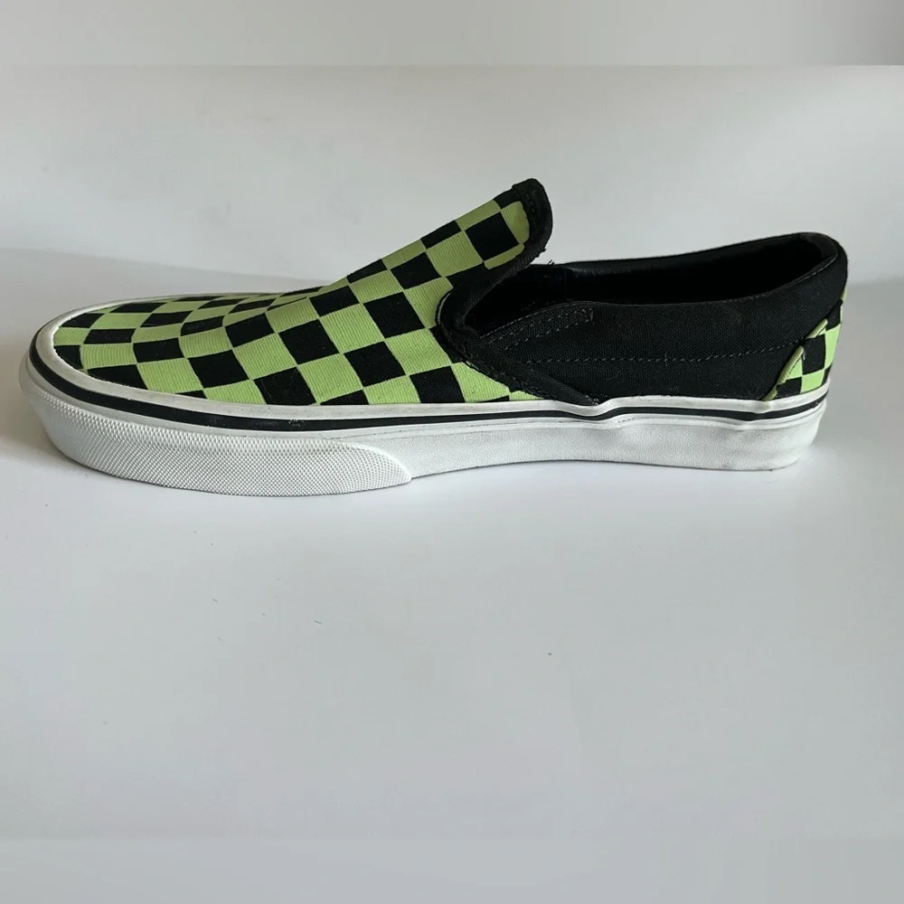 Vans Classic Slip-On Glow Checkerboard Black/Green - Picture 4 of 16